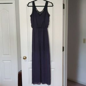 Express Sleeveless Dress Purple with Black Lace